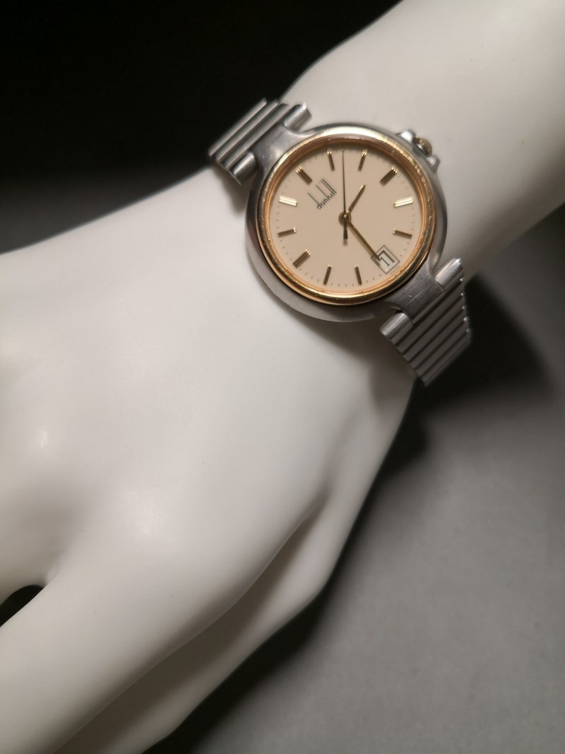 Dunhill 1990s quartz watch/unisex watch/vintage - Men's & Unisex Watches - Other Metals Gold