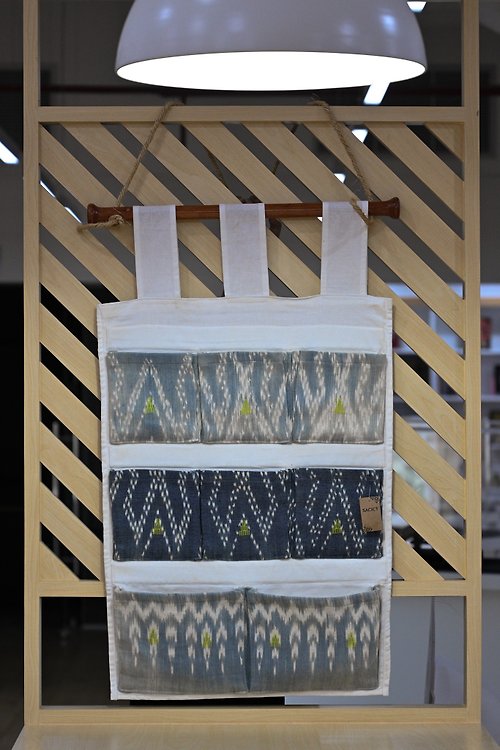 sacit-shop Hanger set, indigo-dyed cotton, white