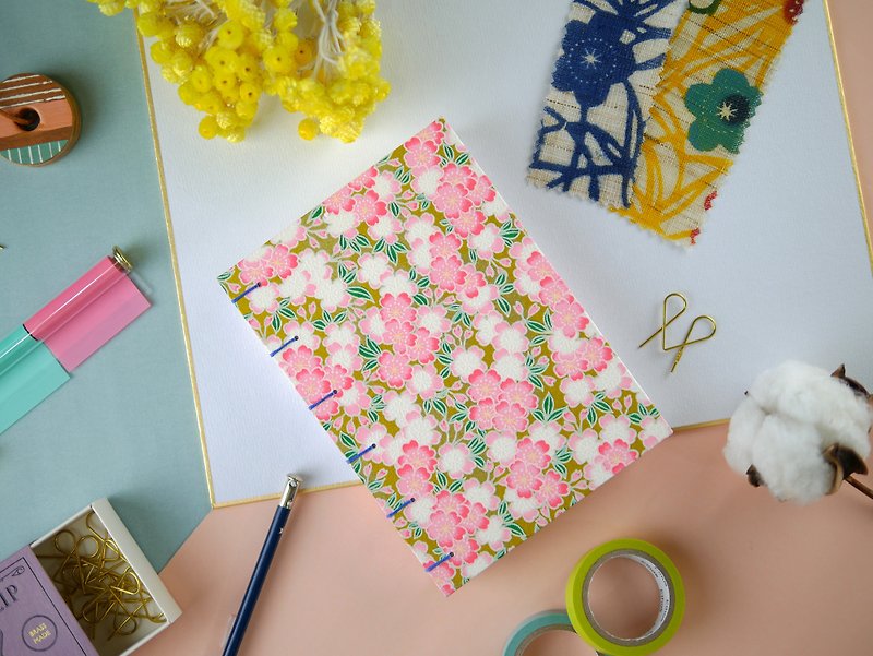 Dance Sakura-A6 Handmade Notebook/Handbook/Diary/Photo Album/Diary/Gift - Notebooks & Journals - Paper Pink