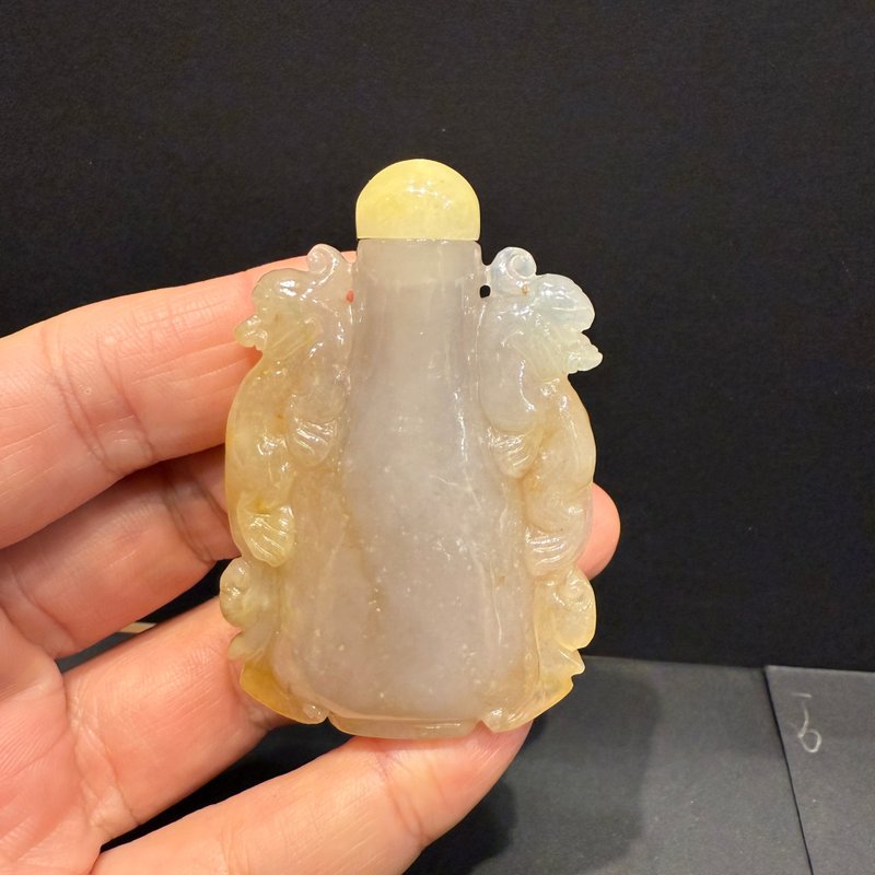 瀚玉珠寶 天然冰種翡翠 冰黃鼻煙壺 附上中國寶石鑒定證書 - 其他 - 玉石 