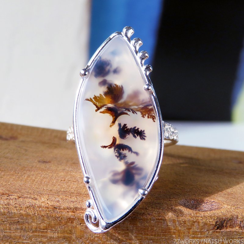 デンドリティック アゲートリング / Dendritic Agate Ring l1 - 戒指 - 寶石 白色