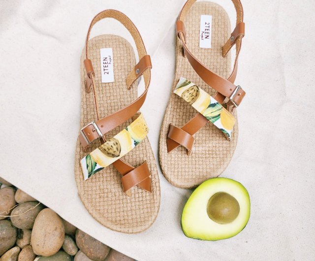 Yellow 2 store strap sandals