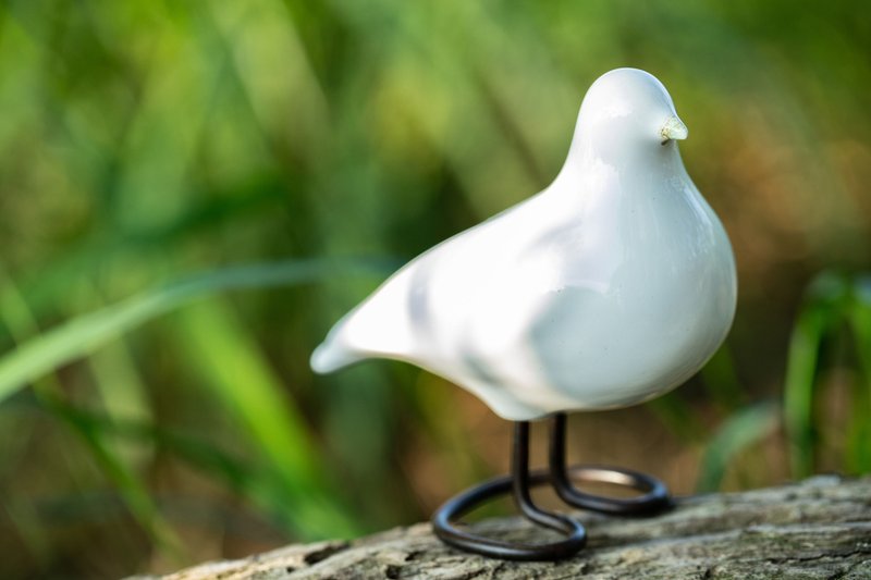波蘭手工陶瓷鳥擺設 - 白鴿 - 高10厘米 - 擺飾/家飾品 - 陶 白色