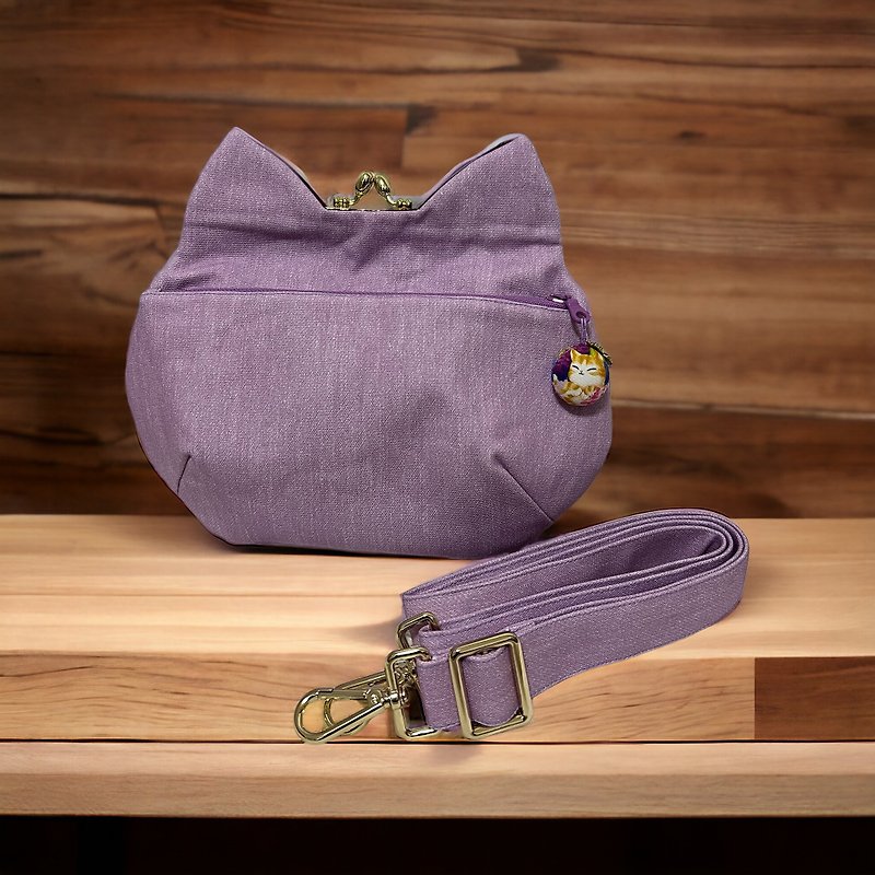 I love cats-cat-shaped gold side backpack - Messenger Bags & Sling Bags - Other Materials 