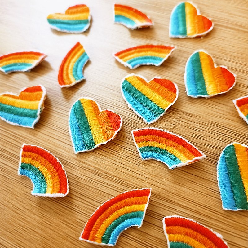 [Exclusive special offer] Rainbow embroidery stickers 3 pieces/set - Knitting, Embroidery, Felted Wool & Sewing - Cotton & Hemp Multicolor