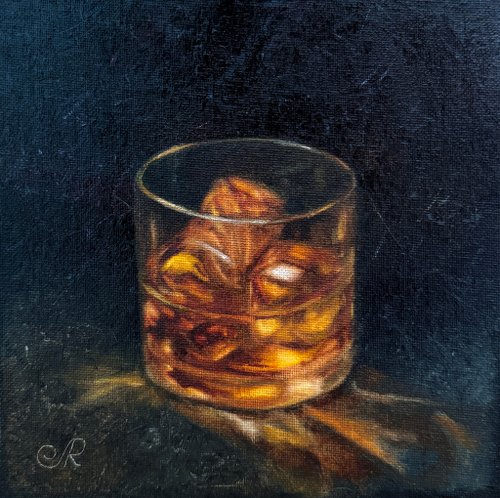 オリジナル油絵 静物画 ウイスキー絵画 - ショップ ArtLolitaRos