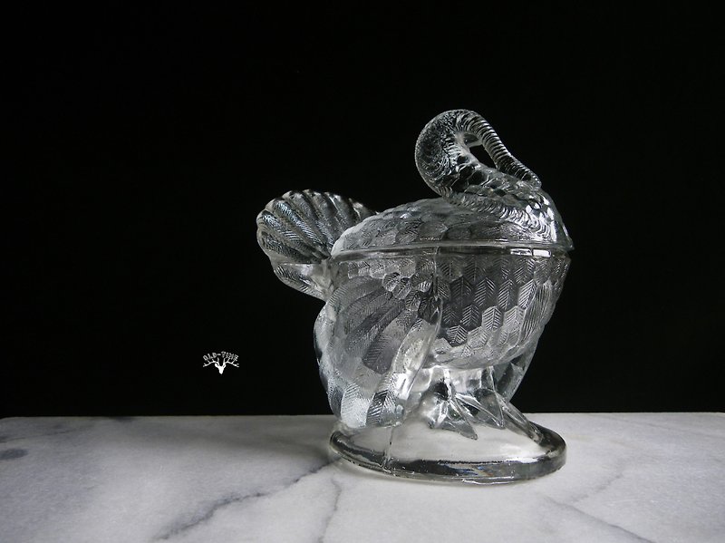 【OLD-TIME】初期の台湾製七面鳥型ガラス保存瓶