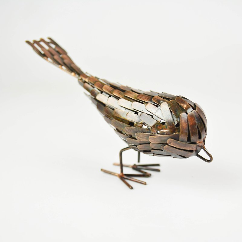 Iron bird feather decorations _ _ fair trade - ของวางตกแต่ง - โลหะ สีนำ้ตาล