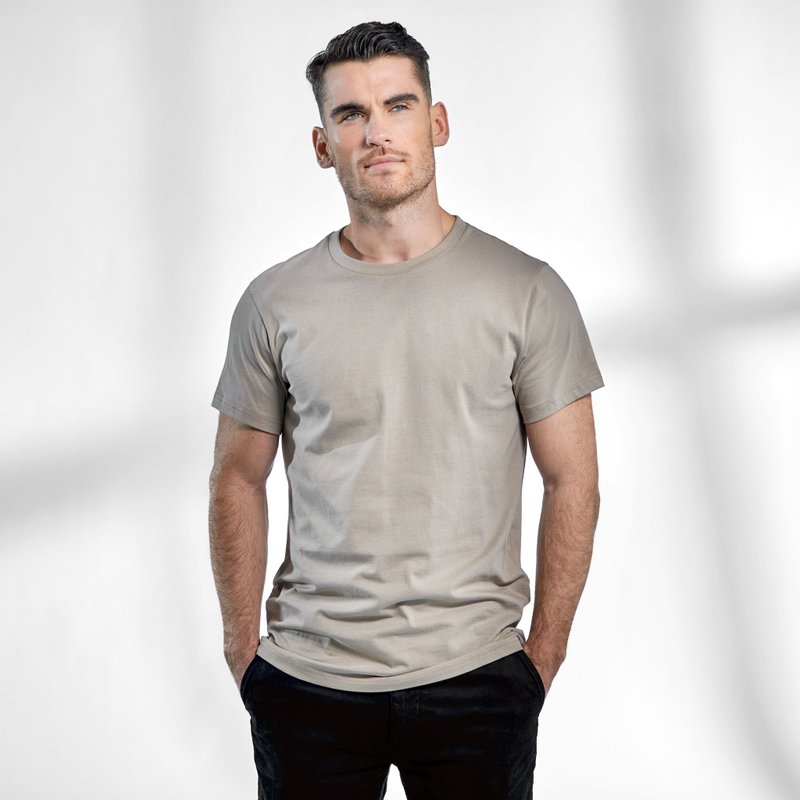 北歐極簡 - 100%有機棉經典圓領T恤 / 素Tee / T-shirt 男 (暖灰) - 男 T 恤 - 棉．麻 灰色
