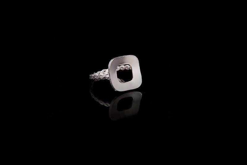 Geometric silver ring square - General Rings - Other Metals Silver