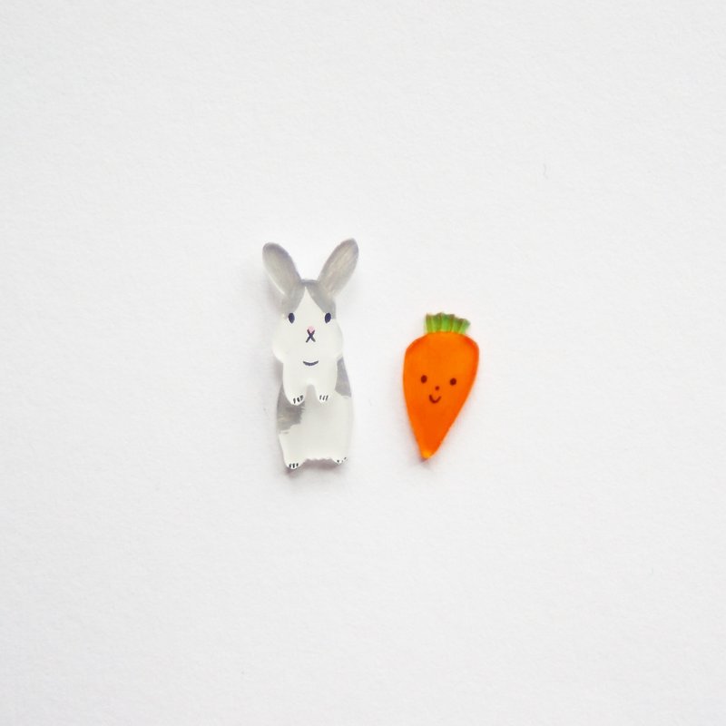 [Forest horn] hare King earrings / ear clip - ต่างหู - วัสดุอื่นๆ 