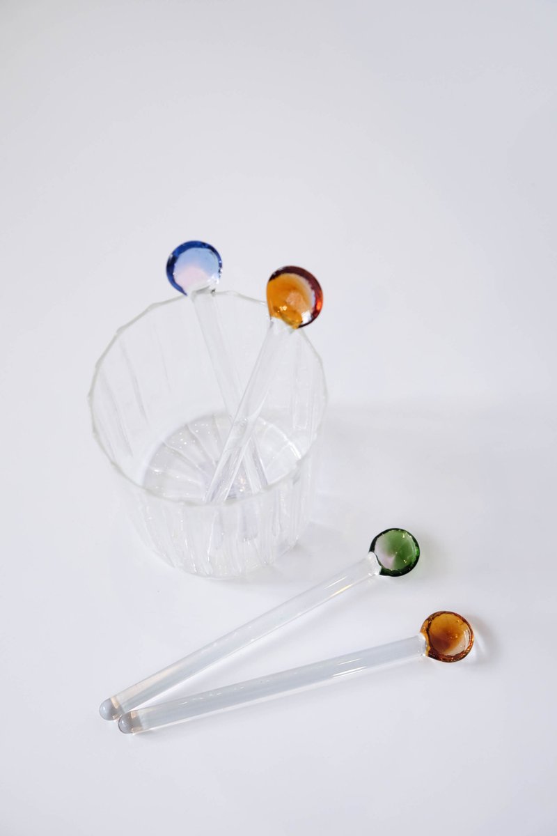 Glass stirrer / Swizzle sticks 14 cm. - 其他 - 玻璃 多色