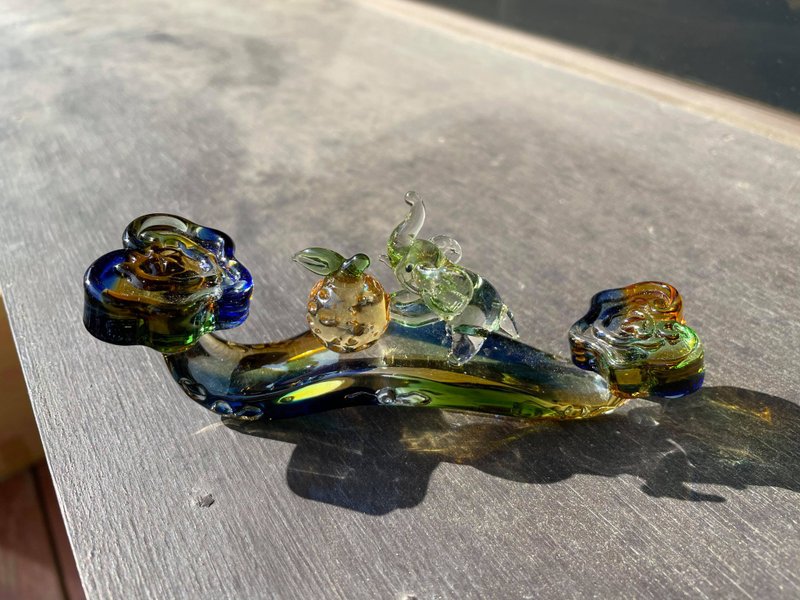 水晶玻璃 琉璃 橘子 大象 如意 吉祥如意 - 擺飾/家飾品 - 玻璃 