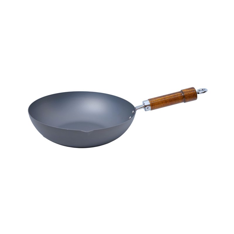 River Light -Single handle dreamy iron wok 28cm not easy to rust JAPANうる - เครื่องครัว - โลหะ สีเทา