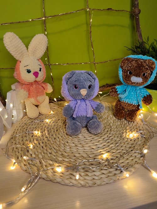 fairyland amigurumi 3 cat, bunny, bear crochet patterns, crochet bunny PDF, crochet bear PDF