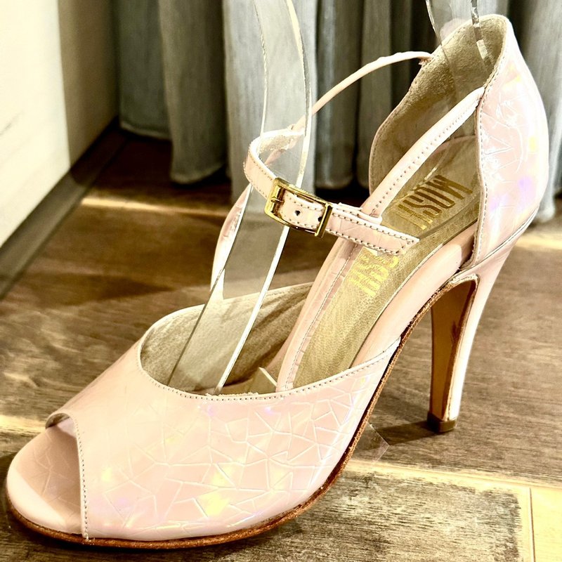 Thelma 閃光亮粉漆皮包鞋款-福利品 - 高跟鞋/跟鞋 - 真皮 粉紅色