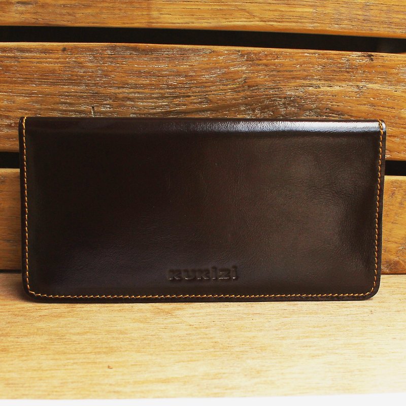 Wallet - My皮製長夾-暗褐色 - 長短皮夾/錢包 - 真皮 