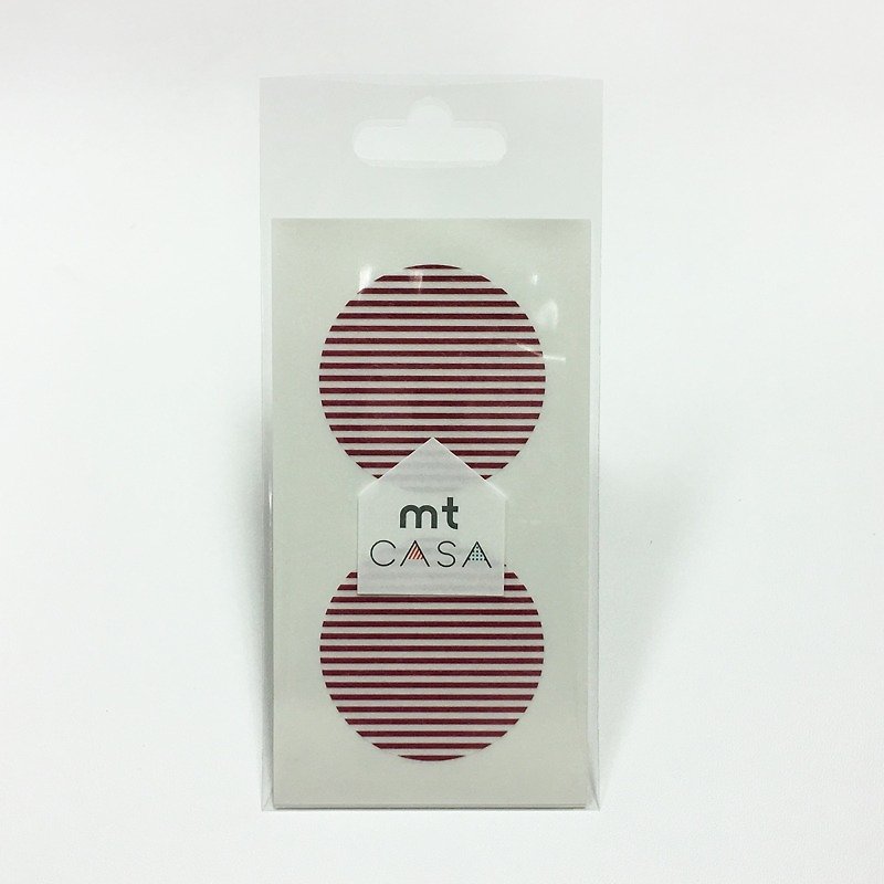 日本KAMOI mt CASA Seal 和紙圓貼【線條 莓紅 (MTCDS026)】 - 壁貼/牆壁裝飾 - 紙 紅色