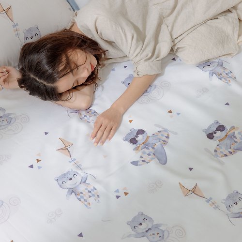 青鳥家居 MIT台灣製 300織專櫃級寢具/ 60支 純天絲涼感床包枕套組 - 萊特