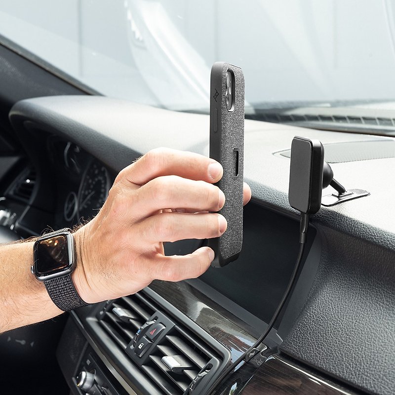 Peak Design Easy to fasten (wireless charging) car mobile phone holder Stone company graduation gift - ที่ชาร์จไร้สาย - วัสดุอื่นๆ สีดำ