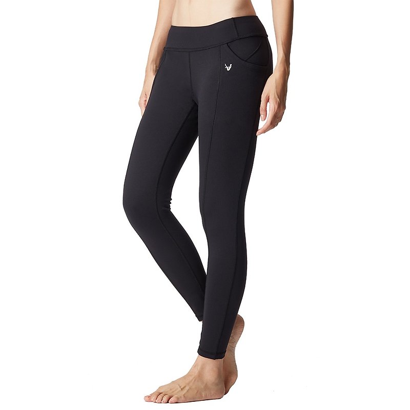 [MACACA] small buttocks slim pockets nine pants - ATG7141 black - Women's Yoga Apparel - Nylon Black