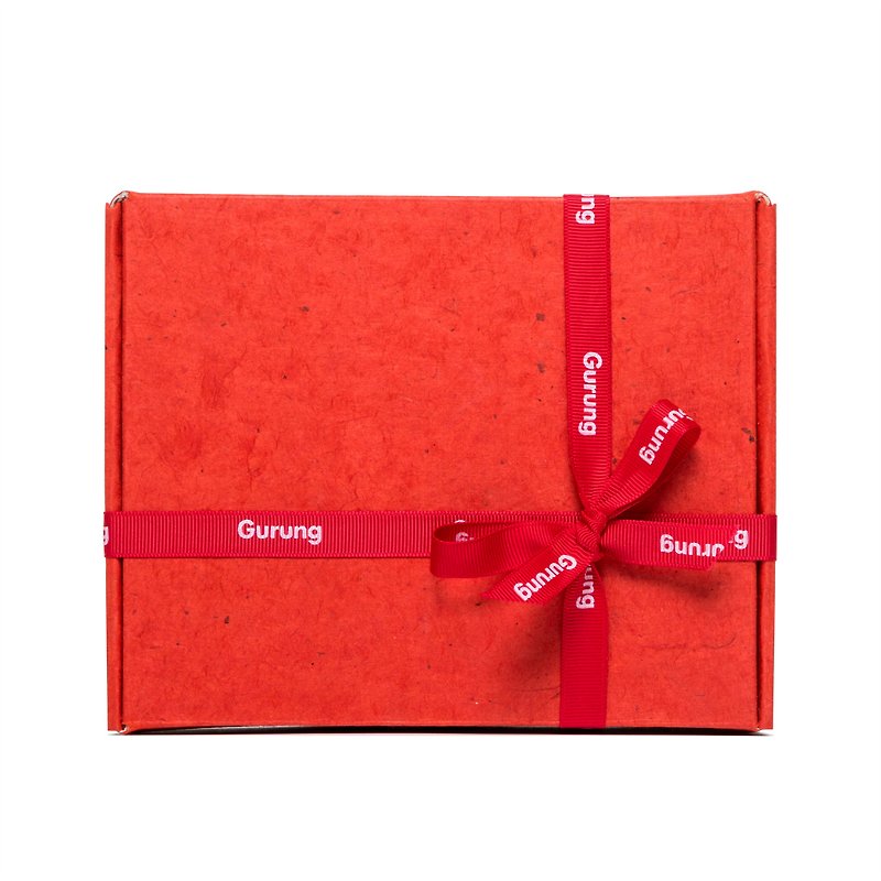 Give gift that warms the heart.  Gurung handmade paper giftbox - ชา - อาหารสด สีแดง