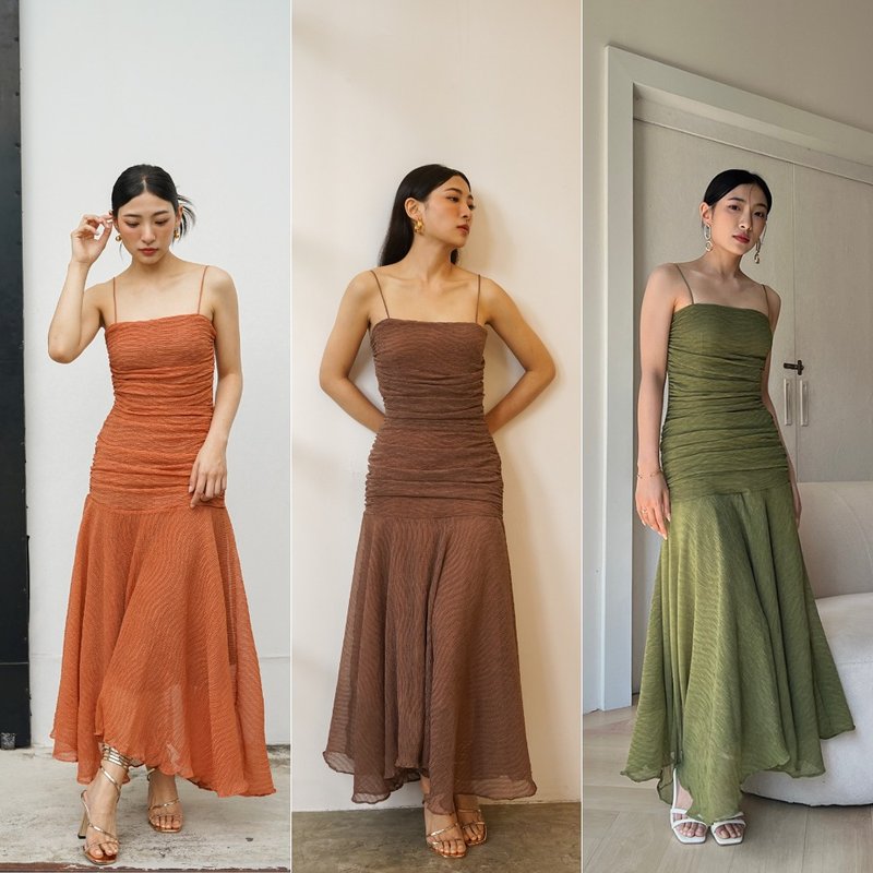Tangerines - Wrap dress, party dress - 洋裝/連身裙 - 聚酯纖維 