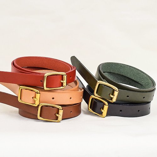 Leather Goods Shop Hallelujah 栃木レザー ベルト 牛革 スリム Business Fashion Casual leather belt 櫪木皮革 日本製 JAK022