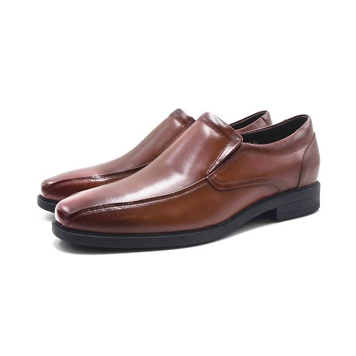 米蘭皮鞋Milano W&M(男)小方圓直套懶人款線條皮鞋 男鞋-刷染棕