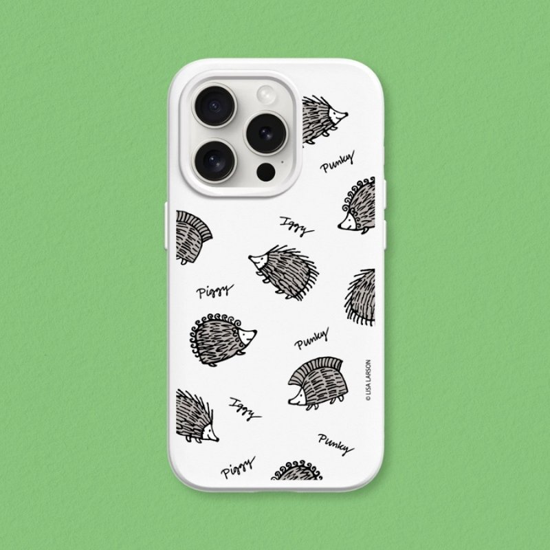 SolidSuit anti-fall back cover phone case∣Lisa Larson/Happy Hedgehog for iPhone - Phone Cases - Plastic Multicolor