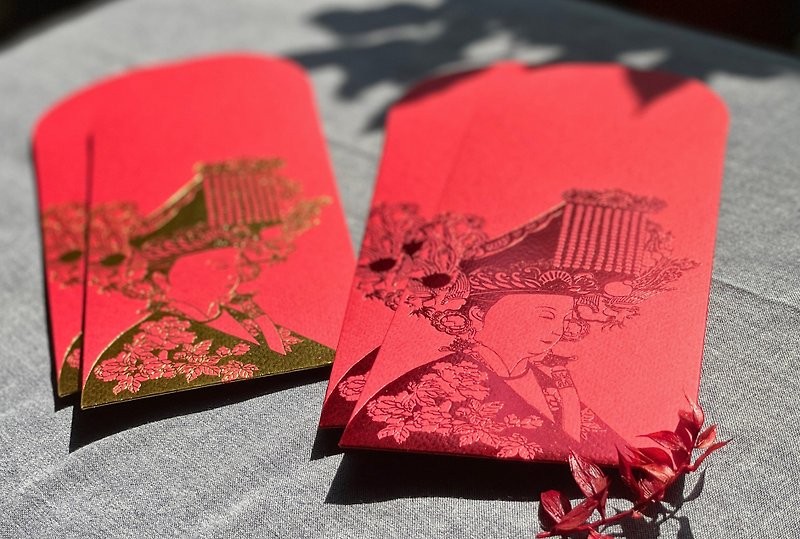 手描きの媽祖の赤い封筒バッグ - ご祝儀袋・ポチ袋 - 紙 レッド