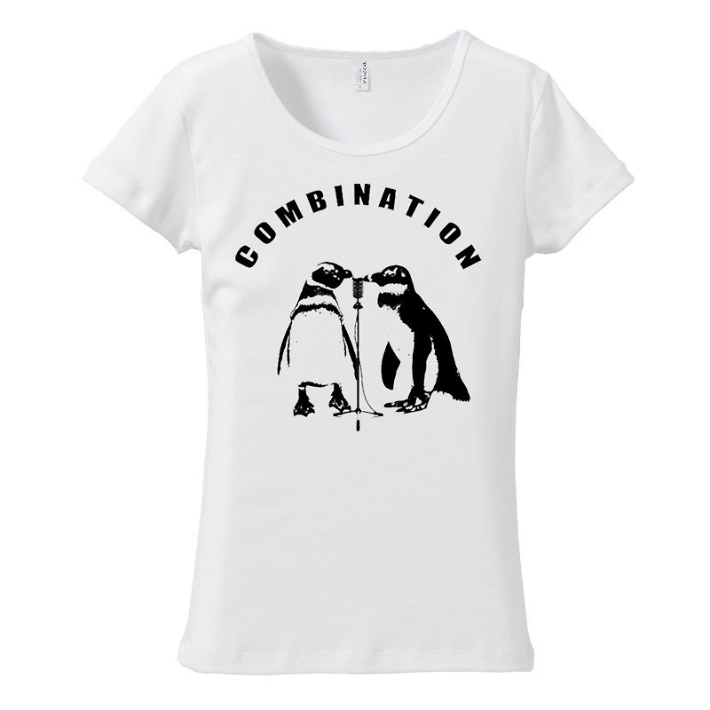 [Women's T-shirt] combination - Women's T-Shirts - Cotton & Hemp White