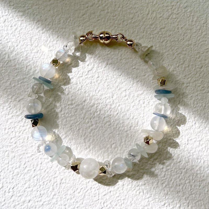 White [Moonstone] No. 9 Design Bracelet - Bracelets - Crystal Yellow