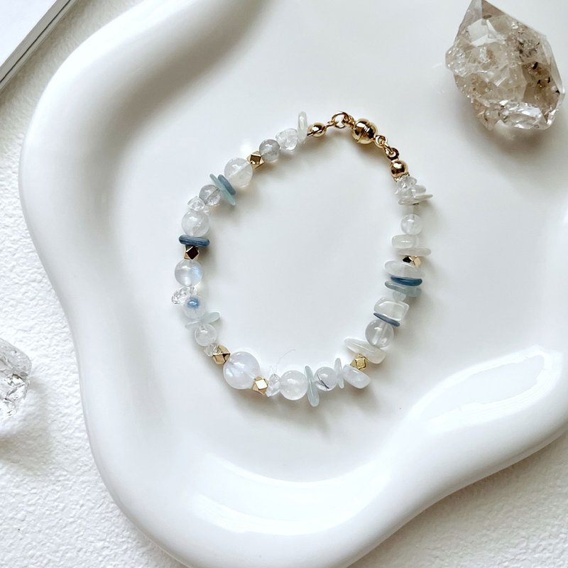 White [Moonstone] No. 9 Design Bracelet - Bracelets - Crystal Yellow