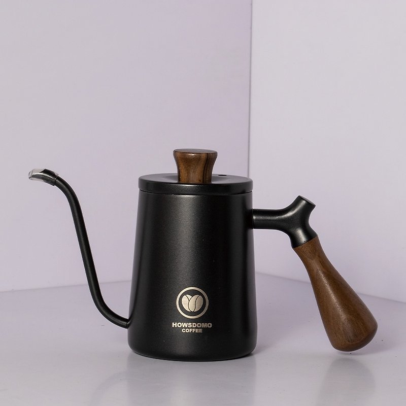 [Good things take a long time] Walnut hand pour coffee pot 600ml-304 Stainless Steel(black) - เครื่องทำกาแฟ - สแตนเลส สีดำ