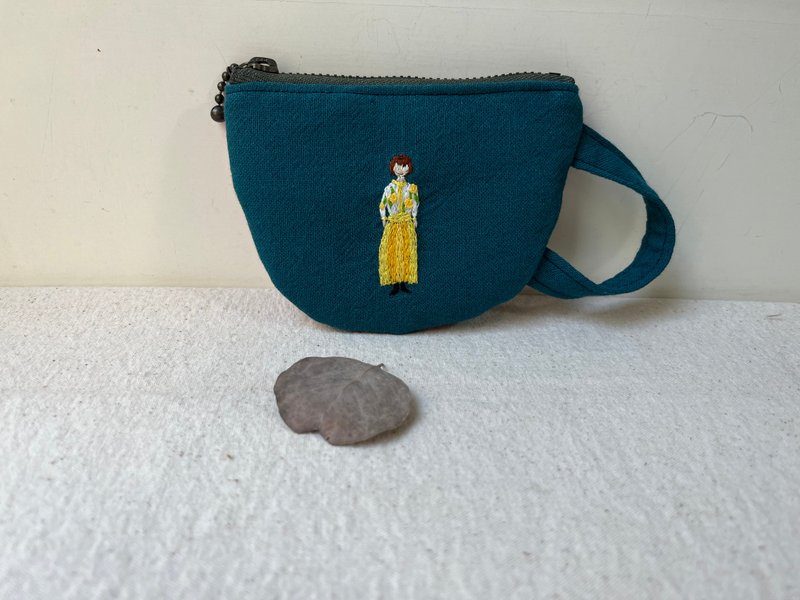 fingirl1000-NO.594一股刺繡咖啡杯零錢包-1000枚女子展 - 散紙包 - 棉．麻 