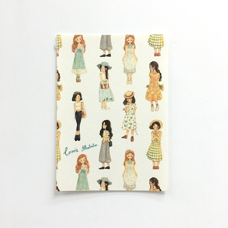 / Postcard / Fashion Girls / - การ์ด/โปสการ์ด - กระดาษ ขาว