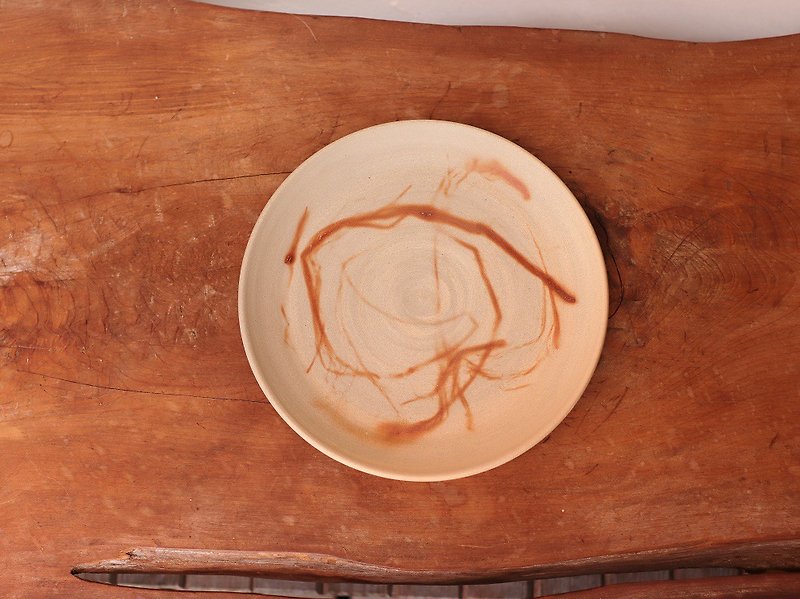 備前焼 皿・ひだすき　sr3-054(18cm) - 盤子/餐盤 - 陶 咖啡色
