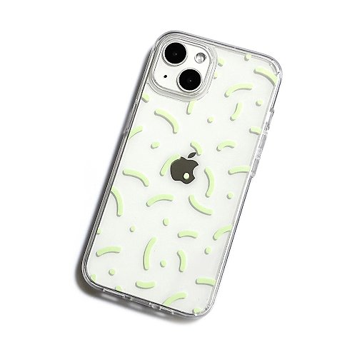 polyclover stem pattern jelly hard phone case (green)