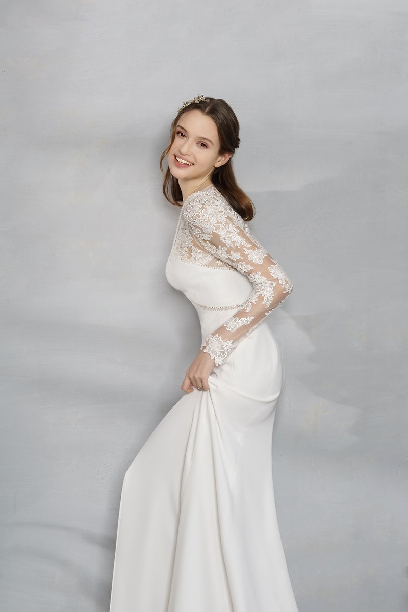 【NEW】Neroli two-piece light dress with hollow design - Evening Dresses & Gowns - Other Materials White