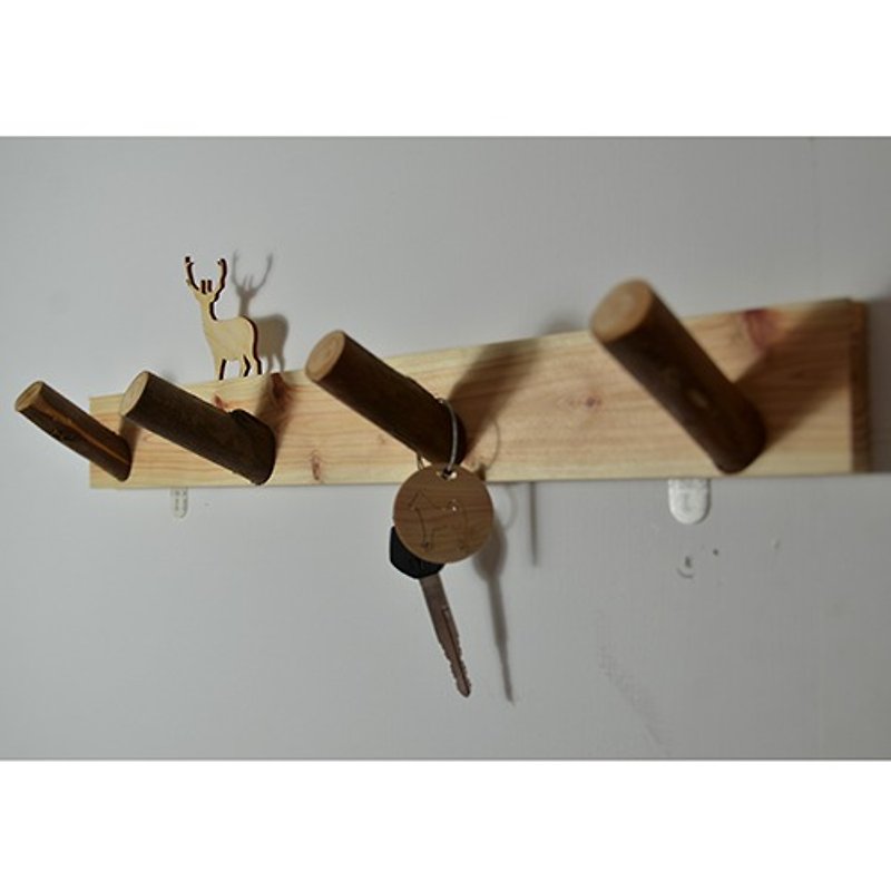 [Create] Ichiro wooden coat rack MEMO (small) - ตกแต่งผนัง - ไม้ สีกากี