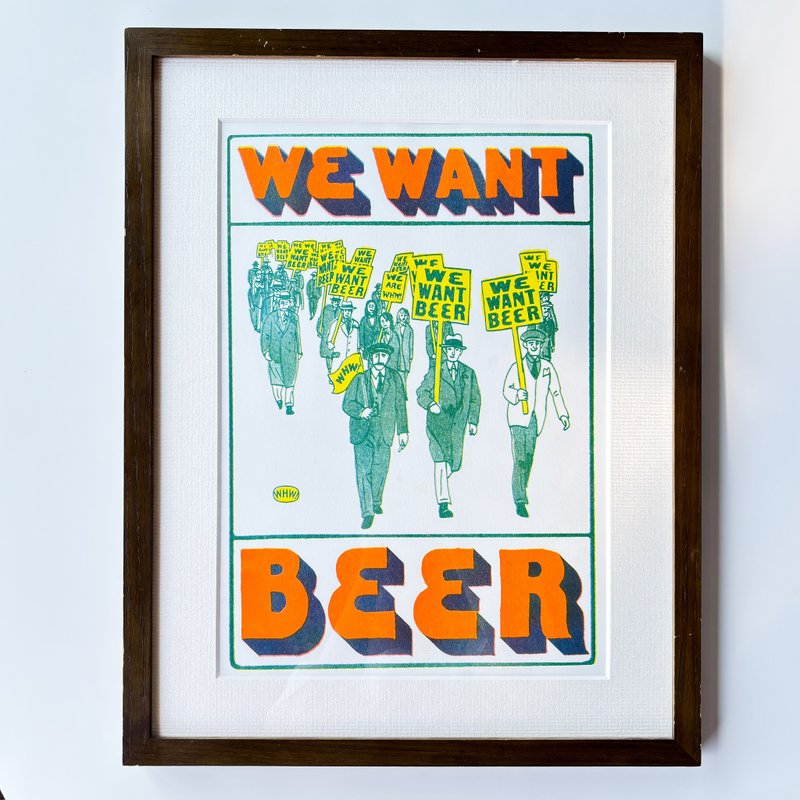 WE WANT BEER A3ポスター NEW - 海報/掛畫/掛布 - 紙 粉紅色