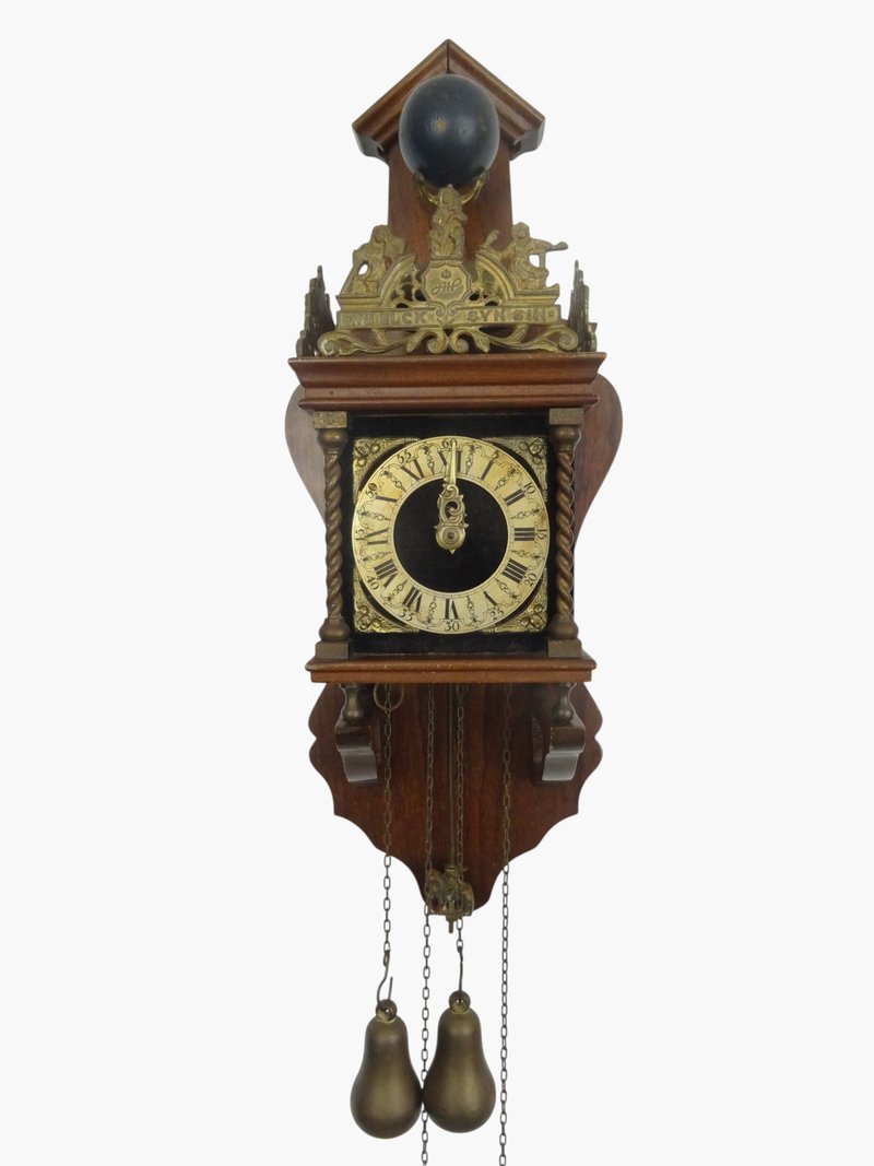 Zaanse Dutch Wall Clock Vintage Antique 1 day (Warmink WUBA Junghans Era) - 時鐘/鬧鐘 - 木頭 咖啡色
