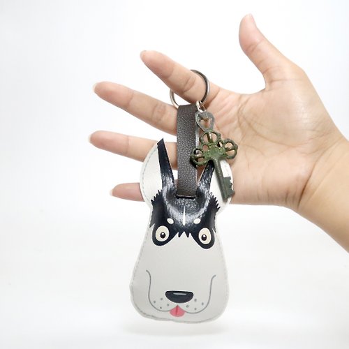 pipo89-dogs-cats 【雙11折扣】Black Siberian Husky keychain, gift for animal lovers add charm to your b