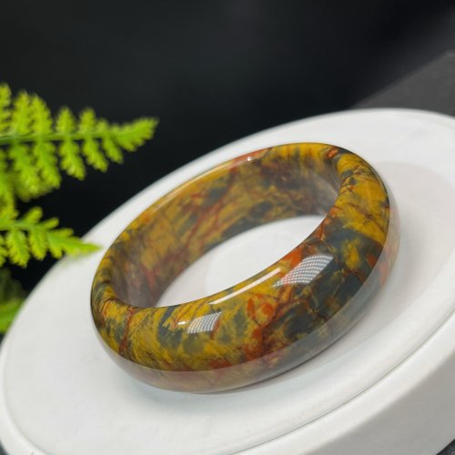 WANZAMGOK 精品 南非彼得石手鐲 56MM 玉化高瓷山水壁畫風 吸引財富能量貴氣
