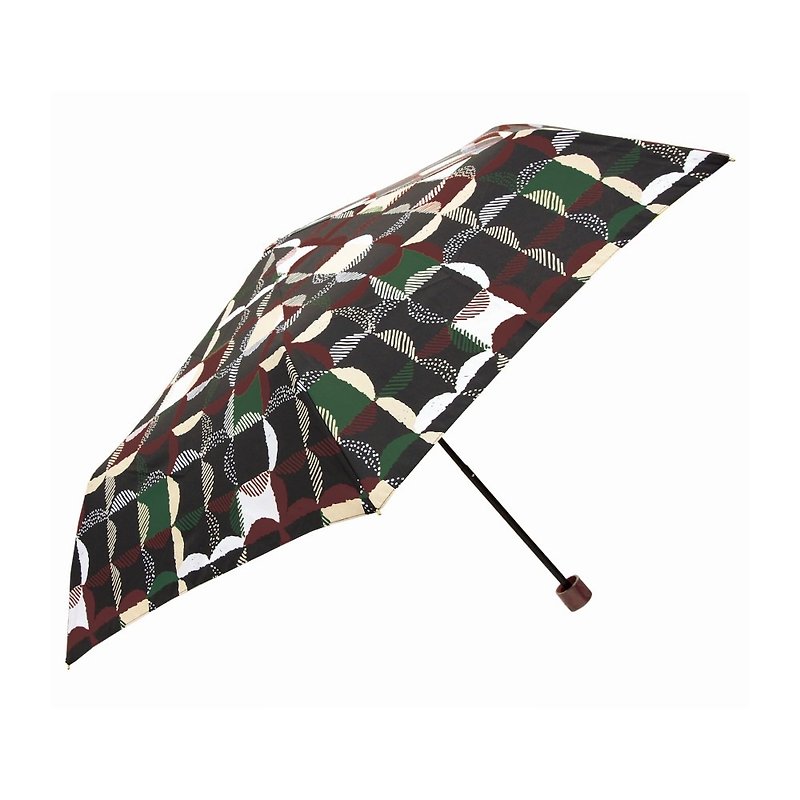 日本Prairiedog 晴雨兩用抗UV摺疊收納傘+收納傘袋-方格(黑) - 雨傘/雨衣 - 聚酯纖維 黑色