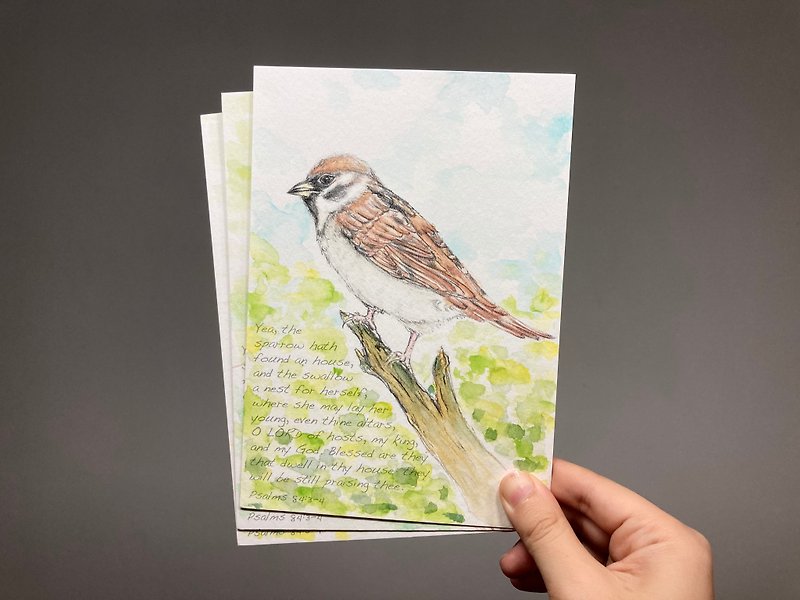 Sparrow water color postcard - Cards & Postcards - Paper Brown