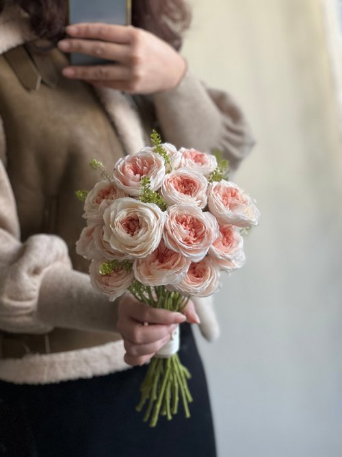 艸心 handcraft by xy 庭園玫瑰永生花 永生玫瑰 玫瑰捧花 登記捧花 結婚捧花 乾燥捧花