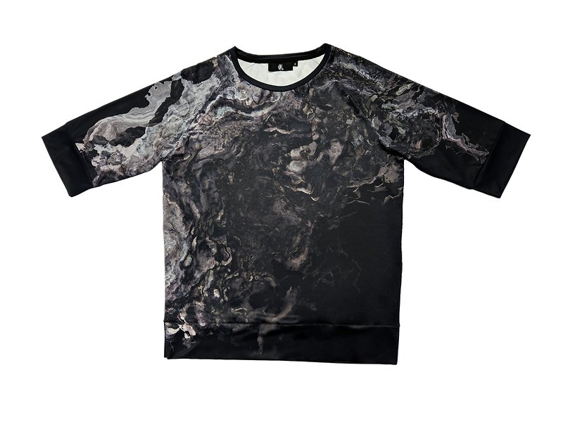 ツイスト隕石6分袖機能ジャージ - Tシャツ メンズ - ポリエステル 