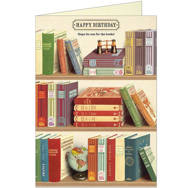 Cavallini & Co.  GREETING CARD 生日卡(大)_圖書館 - 卡片/明信片 - 紙 多色